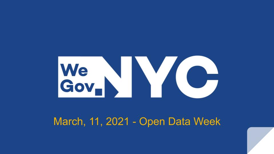“What is WeGovNYC?”, presented online for NYC Open Data Week 2021